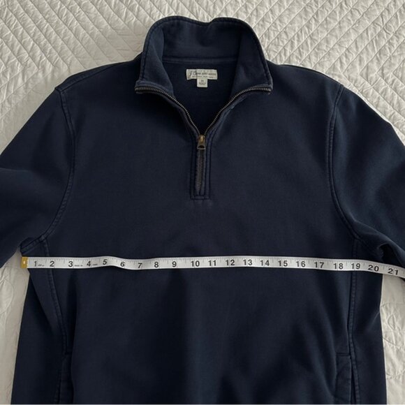 J.Crew Mens Sweatshirt Half-Zip Navy Blue Jacket French Terry Pullover Mock Neck - Picture 8 of 11